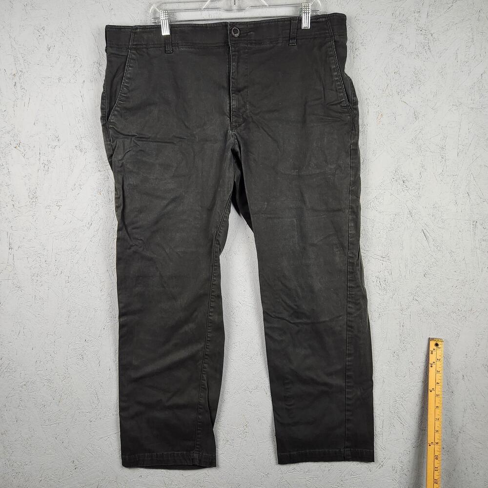 Lee Extreme Comfort Pants Mens 38x30 Black Stretch Chino Casual Straight Leg - Picture 1 of 12